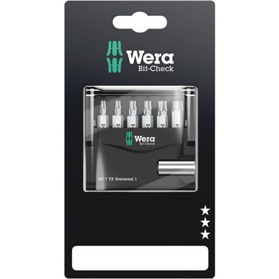 Wera Bit-Check Torx 7 TX Universal 1 SB, 7 pièces