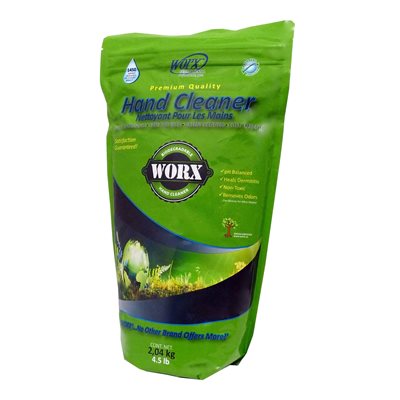 WORX Nettoyant en poudre biodégradable pour les mains sac à fond plat 4.5 lb (1362 g.) Boîte de 4 unités