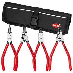 Knipex 4 Piece Circlip Pliers Set in Pouch - Straight and 90 Degree