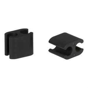50 cable clips duo 4,1mm / 5,0mm plastic black