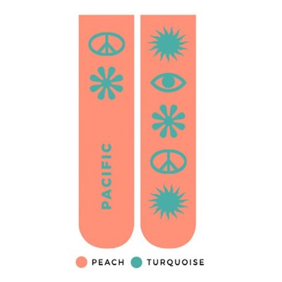 Chaussettes Pacific & Co. Tricot PEACE Pêche S / M